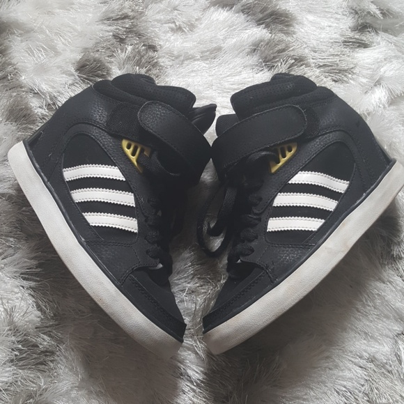adidas wedge sneakers black and white